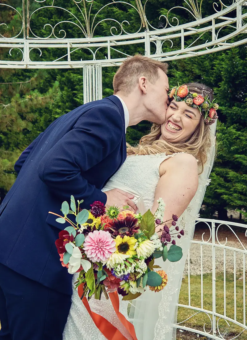 Quirky bridal portrait in Leamington Spa